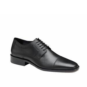 NEW JOHNSTON & MURPHY men's conrad dress leather shoe in black calf skin